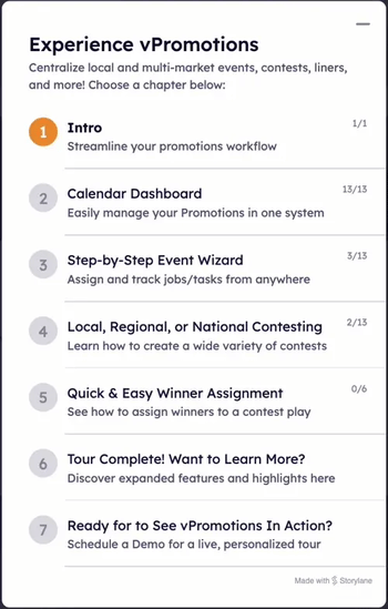 vPromotions Interactive Demo: Chapter Preview